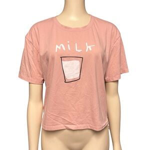 Pink Milk T-shirt‎ Womens Medium